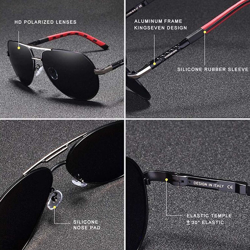 Kính Mát Phân Cực Phân Cực Gọng Nhôm Phong Cách Cổ Điển Thời Trang Cho Nam Và Nữ