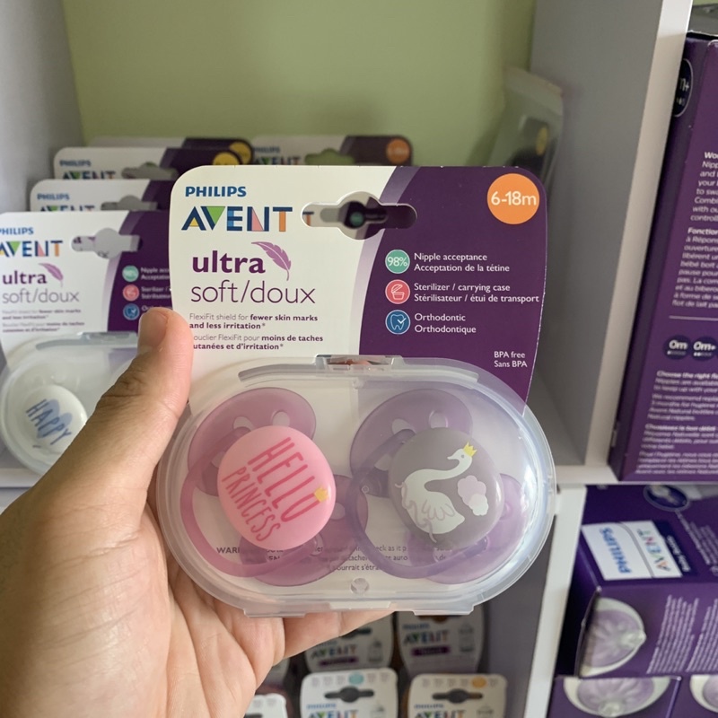 Núm Ty Ngậm Avent Ultra Air Dành Cho Bé từ 0-6 Tháng, 6-18 tháng, Giúp Bé Tự Ngủ, Chỉnh Nha Chống Vẩu
