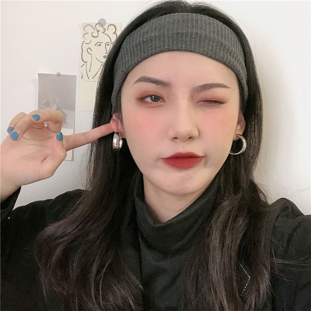 Bông Tai Dáng Tròn Phong Cách Hip Hop Thời Trang Cho Nữ