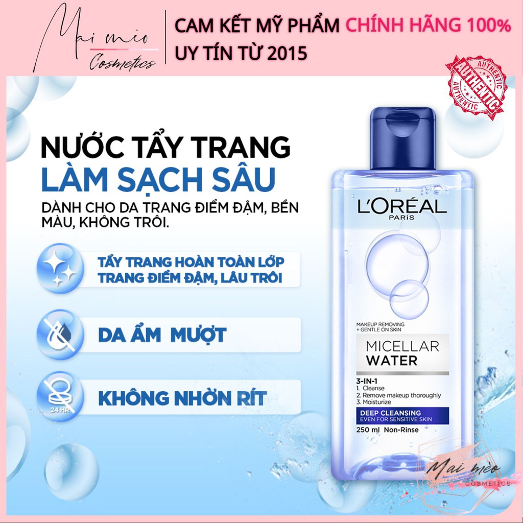 [𝓕𝓻𝓮𝓮𝓼𝓱𝓲𝓹] Tẩy trang l oreal - Tẩy trang loreal 400ml, loreal sạch sâu/da dầu/da thường/da mụn/da nhạy cảm [𝓜𝓪𝓲 𝓶𝓮𝓸]