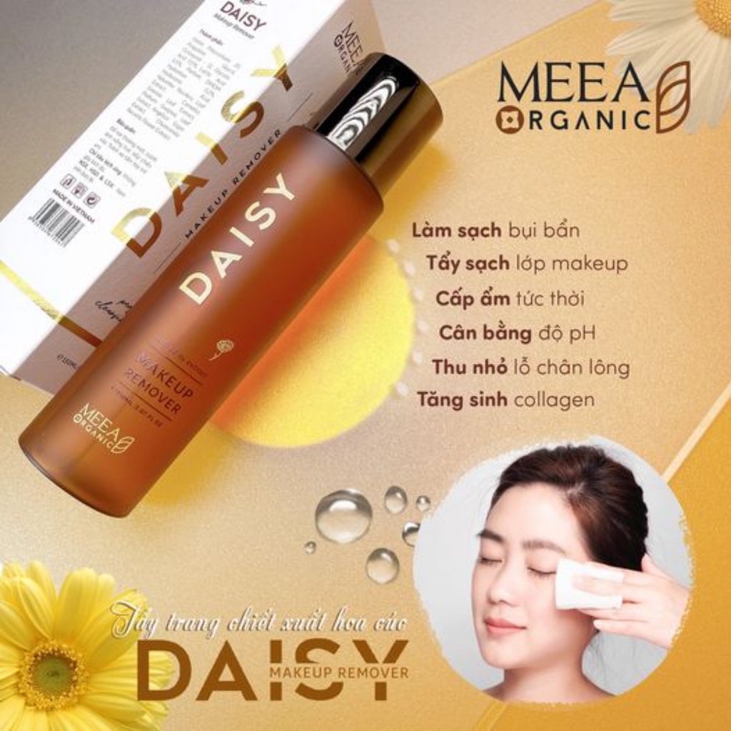Combo Sữa rửa mặt Mật Nhân Sâm 80ml + Nước tẩy trang Daisy 150ml 36 vị MeeA Origin chính hãng, combo làm sạch chuyên sâu