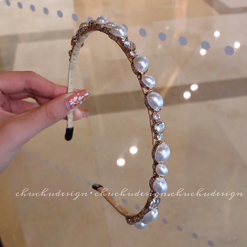 Băng Đô Cài Tóc Đính Đá Ngọc Trai Phong Cách Retro