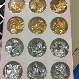 Nhũ giấy vàng bạc set 12 ô