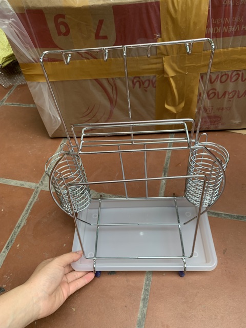 Giá Để Dao Thớt INOX304 Có 2 Ống Cắm Đũa Thìa mã hàng hot