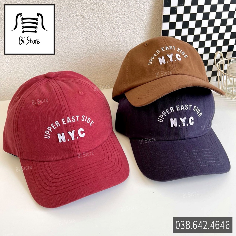 Mũ / nón lưỡi trai N.Y.C vải cao cấp kiểu dáng unisex dành cho nam và nữ, phong cách Hàn Quốc