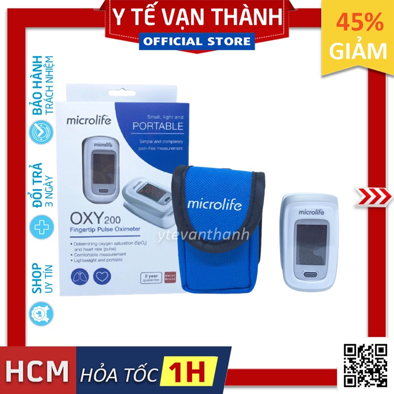 ✅ [CHÍNH HÃNG 100%] Máy Đo Nồng Độ Oxy (SPO2) Và Nhịp Tim- Microlife OXY200, Thụy Sĩ -VT0389