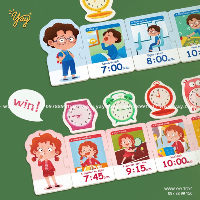 (3 in 1) Bộ Trò Chơi Bé Tập Xem Giờ - Tick-tock Clock Game TOI