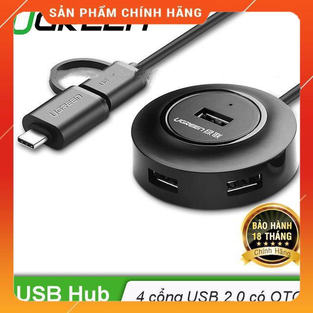 USB type C sang 4 cổng USB 2.0 hỗ trợ chức năng OTG UGREEN CR106 40961 dailyphukien