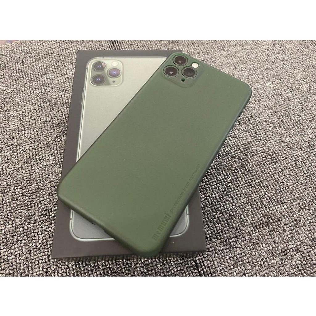 xanh rêu_ Ốp Memumi siêu mỏng 0.3mm cho Iphone 11 pro max