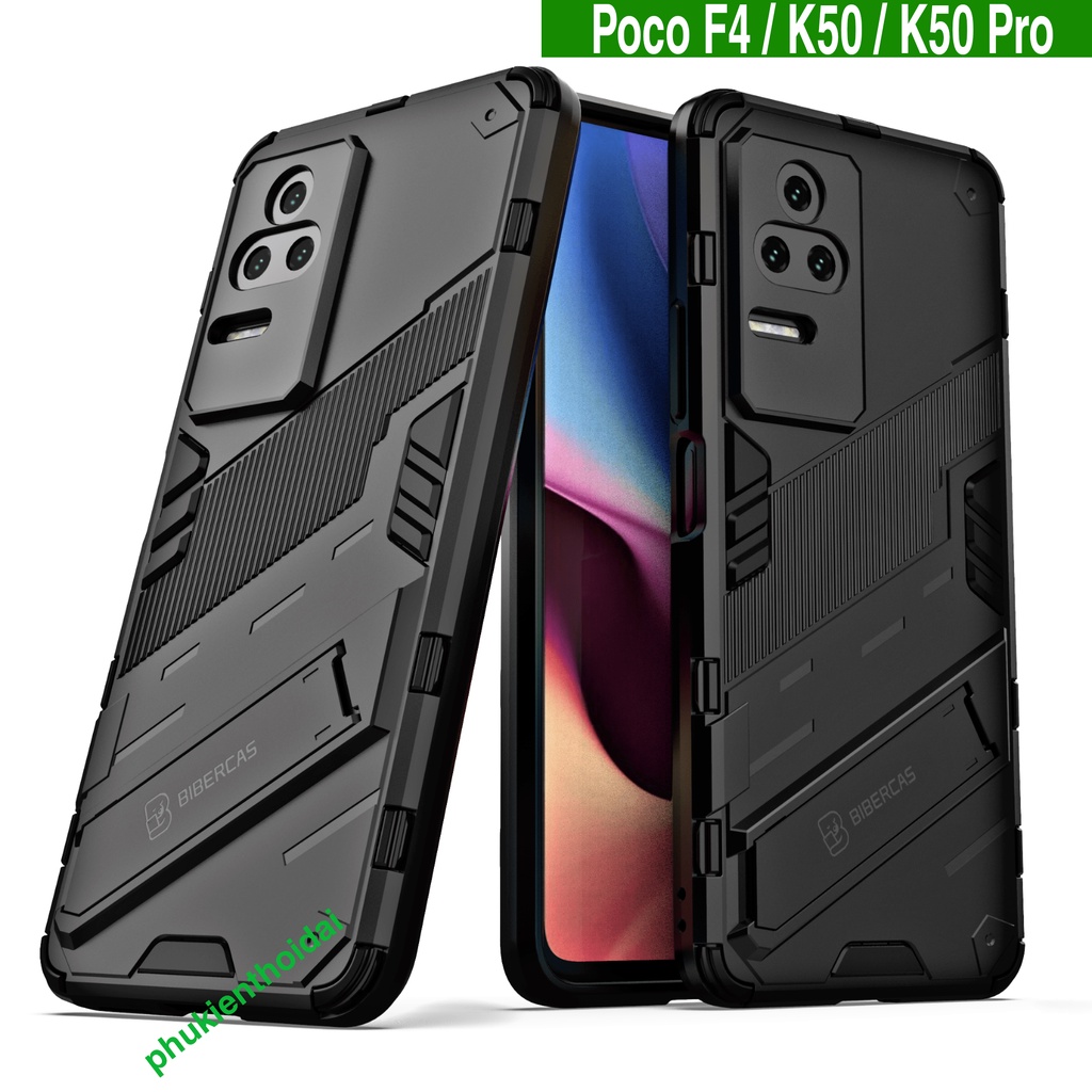 Ốp lưng Redmi K50 / K50 Pro / K40s / Poco F4 / K60 / K60 Pro Iron Man Ver 2 chống sốc giá đỡ mặt lưng xem phim