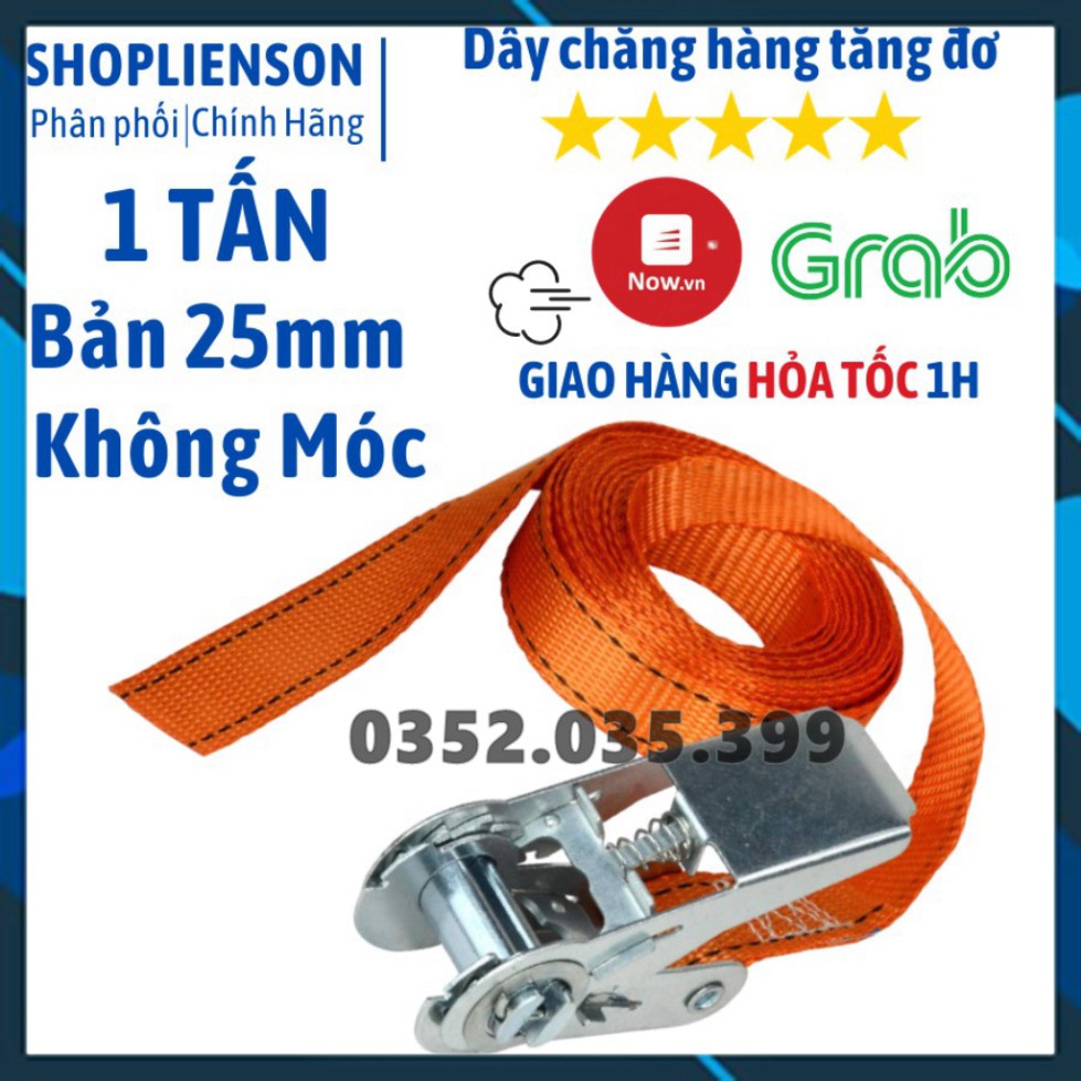 Dây cảo chằng hàng tăng đơ, bản 25mm, dài 1m-8m, tải trọng 1 tấn, chất liệu 100% Polyeter cường lực siêu bền Kho Quận 12