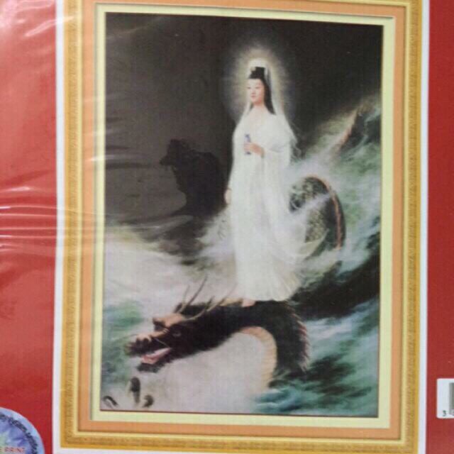 Tranh thêu chữ thập Phật Quan Âm A1088 (55x75) chưa thêu