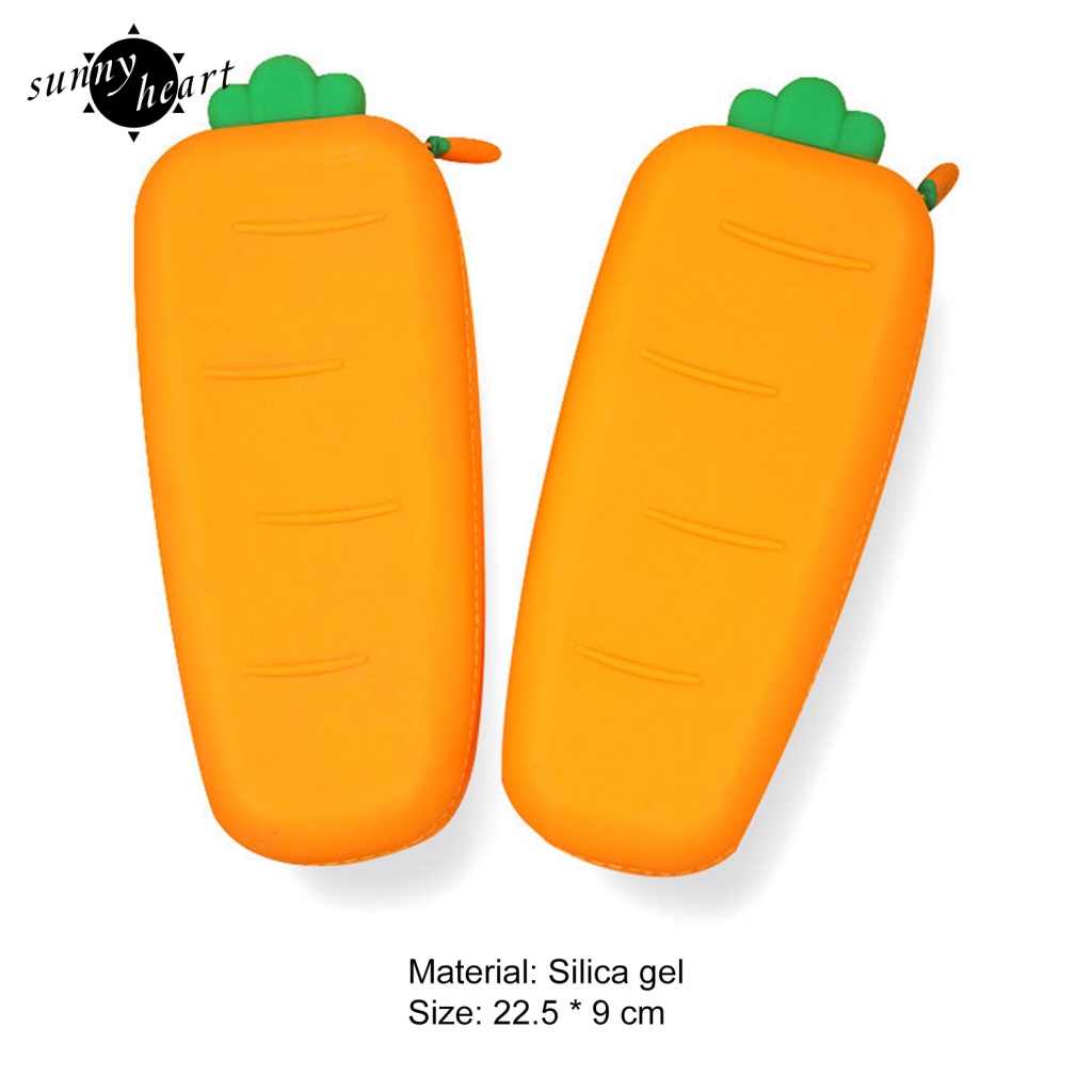 Sunnyheart Túi Đựng Bút Chì Chống Thấm Nước In Hình Cà Rốt Dễ Thương