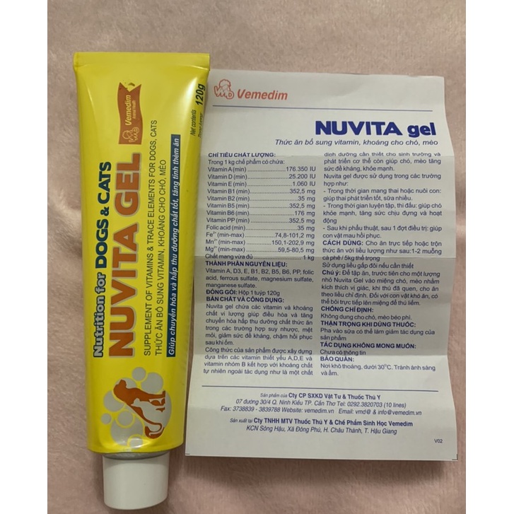 Gel dinh dưỡng chó chó mèo Nuvita 120g