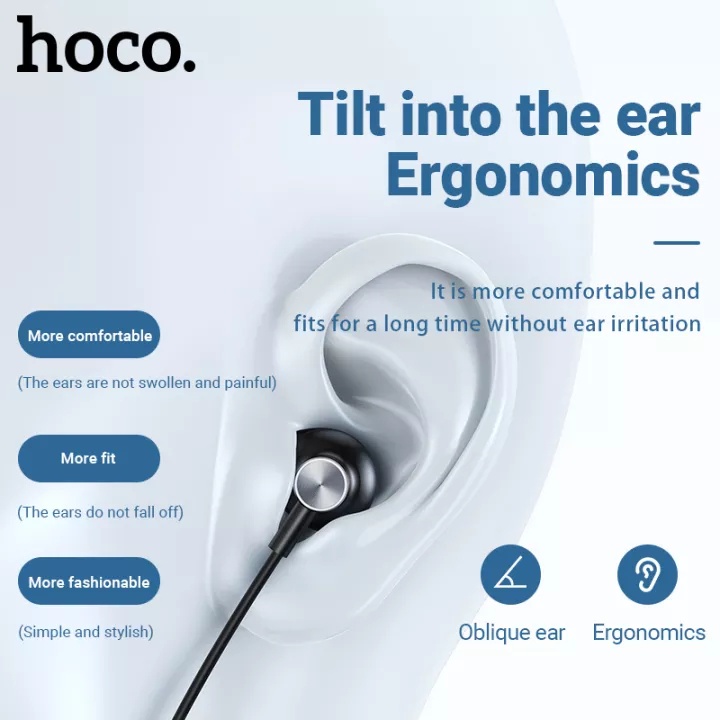 Tai nghe nhét tai HOCO. ES58 bluetooth 5.0 âm thanh siêu trầm tích hợp mi cờ rô kiểu đeo cổ thể thao chống nước giảm ồn