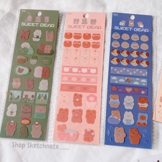 Sticker gấu cute ST091