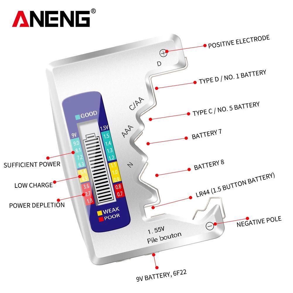 Dụng Cụ Kiểm Tra Pin WTTLE Hiển Thị Kỹ Thuật Số C D N AA AAA