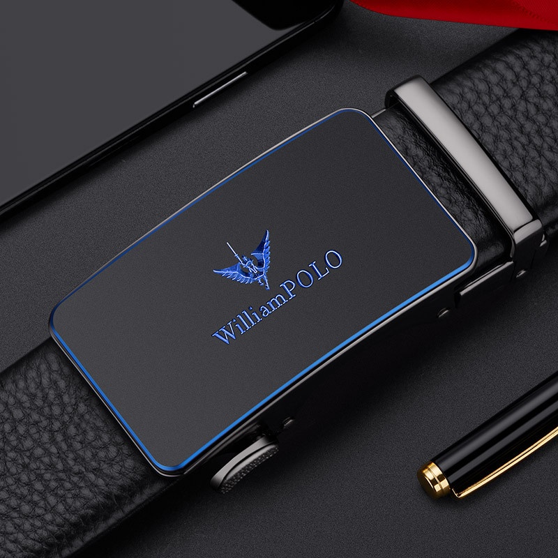 Thắt lưng nam cao cấp ,dây lưng nam , thắt lưng da , dây nịt nam da bò , dùng khóa tự động WILLIAMPOLO -POLO20644P