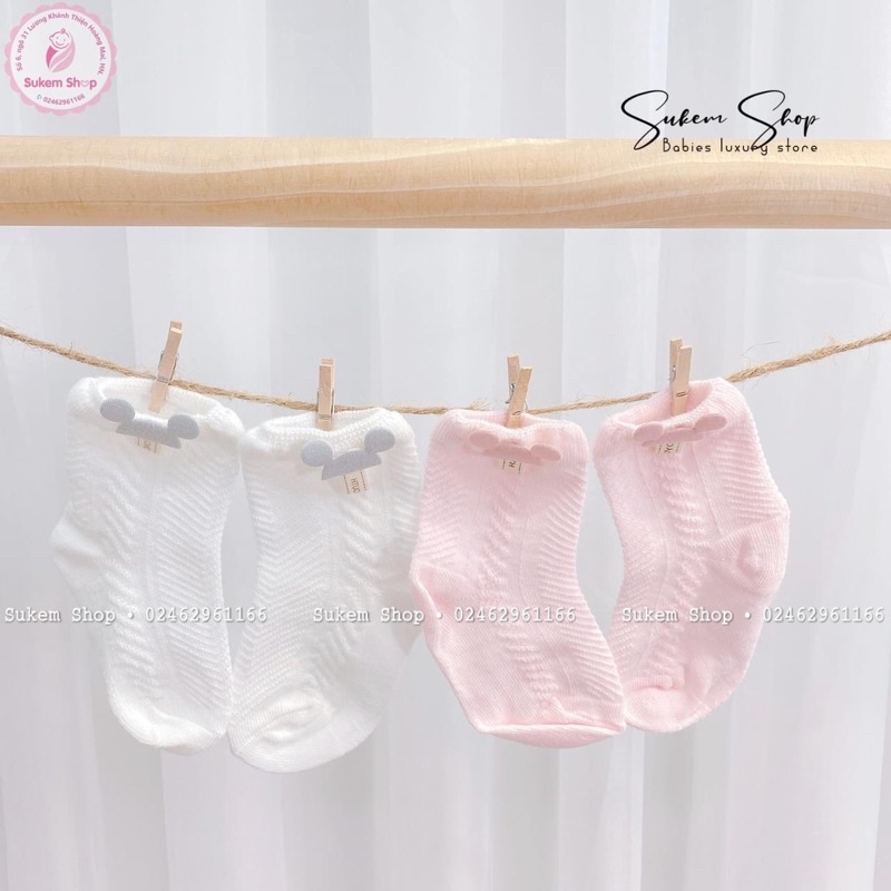 Set 4  tất lưới nằm điều hoà cho bé 0-3 tuổi bé trai bé gái