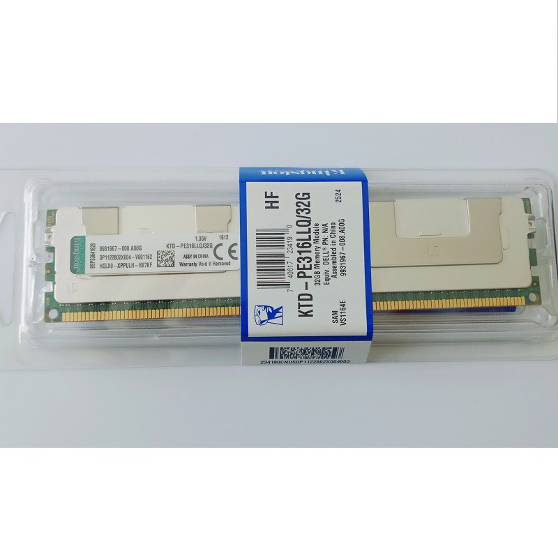 RAM SERVER 32GB DDR3L 1600Mhz ECC LRDIMM Ram New chính hãng Kingston, bảo hành 3 năm