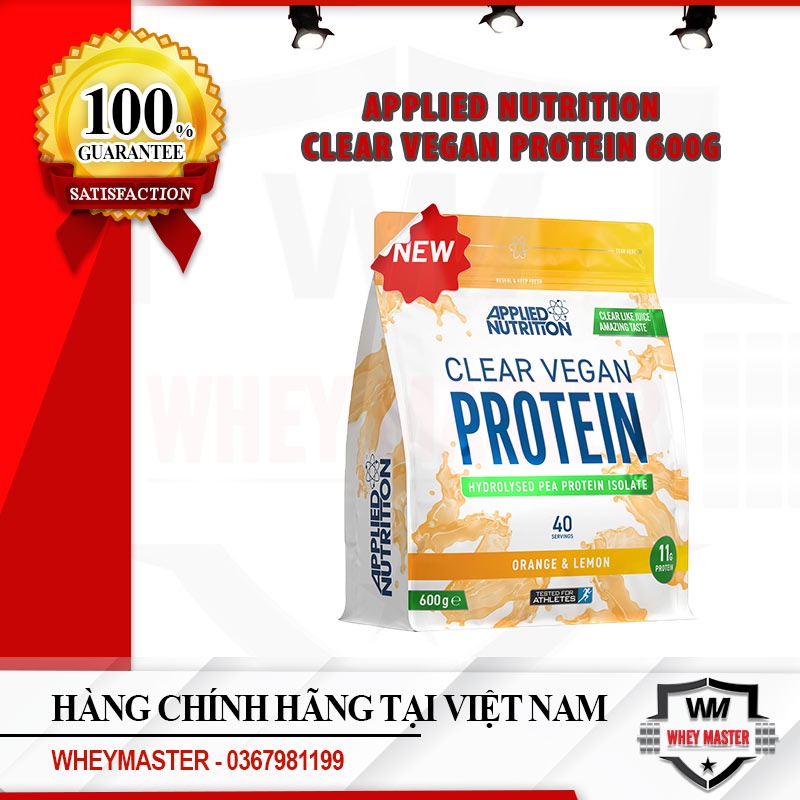 APPLIED NUTRITION CLEAR VEGAN PRO 600G Protein thực vật vị nước trái cây DỄ UỐNG