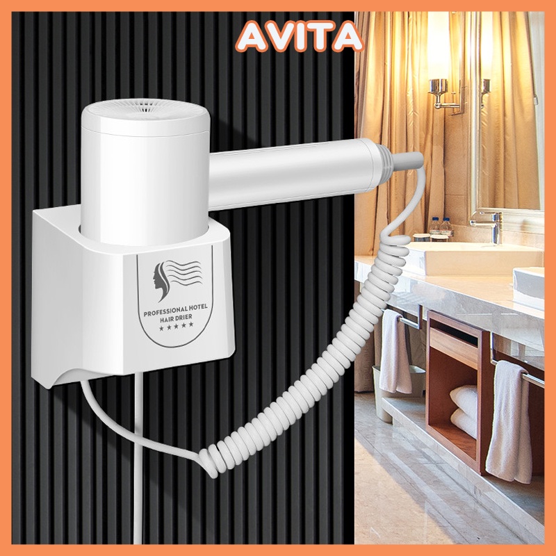 Máy sấy tóc treo tường chuyên dụng cho khách sạn - hai chiều gió nóng lạnh - không đục lỗ nhà vệ sinh phòng tắm