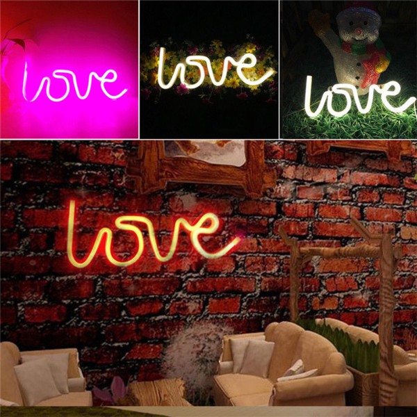 Đèn led Neon gắn tường hình chữ LOVE trang trí tiệc