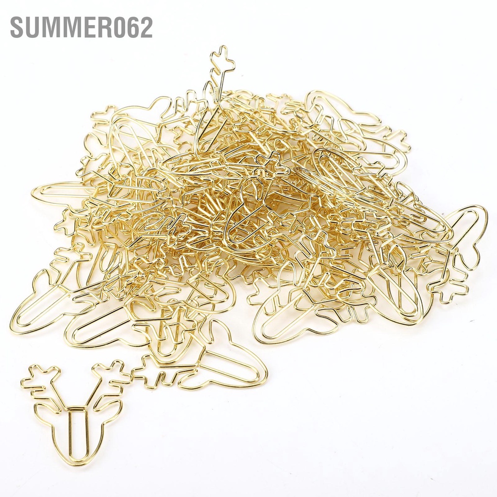 Summer062 50 cái Hình dạng đầu con hươu Kẹp giấy Phim hoạt hình Trọng lượng nhẹ Màu vàng sáng tạo dễ thương cho Văn phòng Tại nhà Trường học