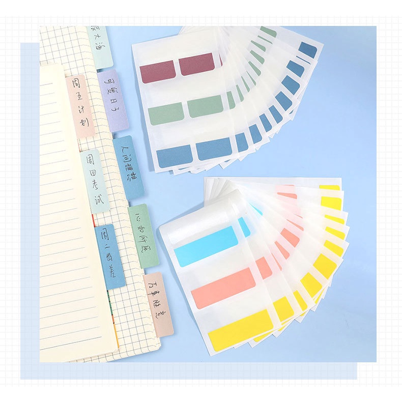 Giấy phân Trang Marker Morandi 3 size Nhiều màu DecorMe Miếng dán đánh dấu sách gắn sổ còng Phụ kiện văn phòng phẩm NBD2