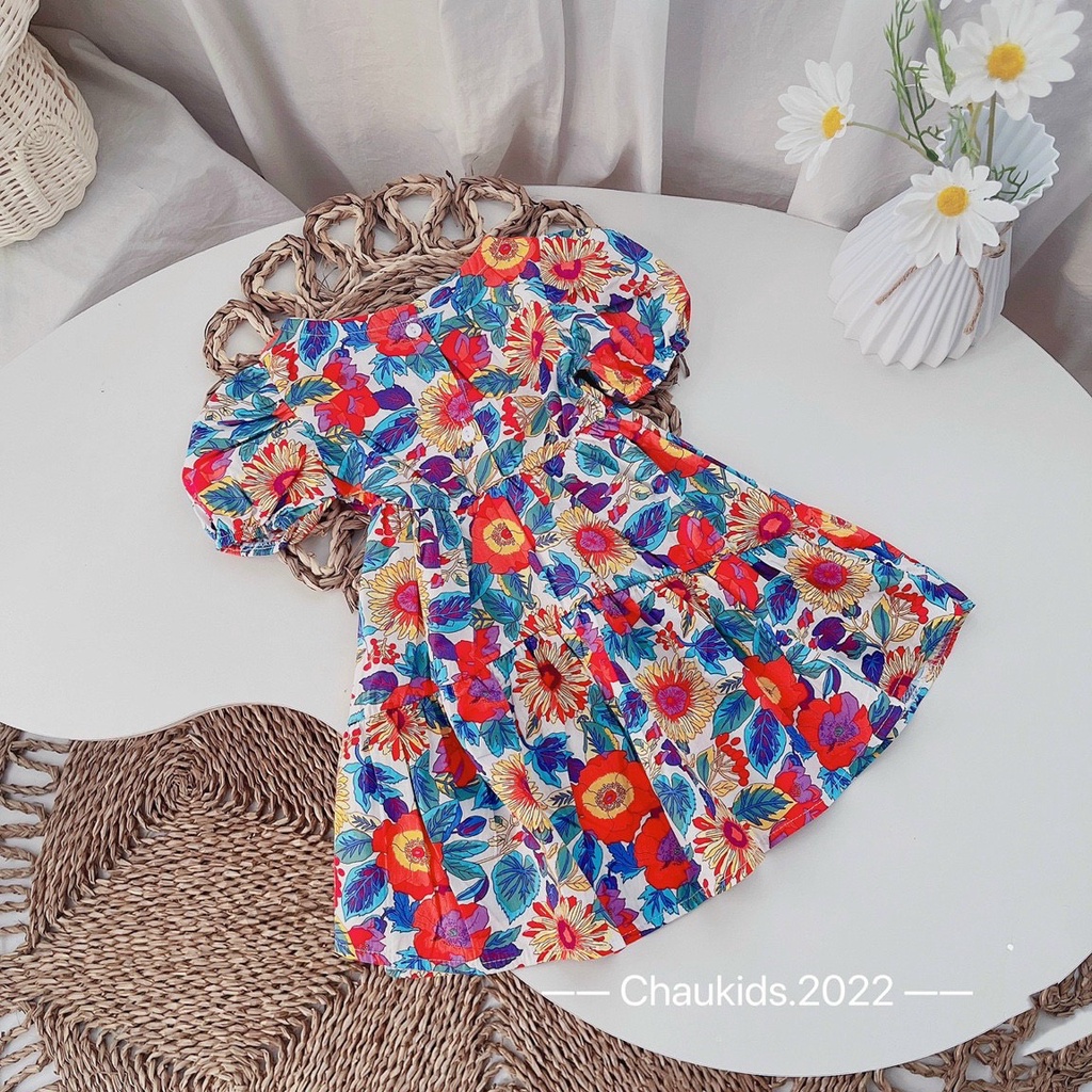 Váy hoa cúc sặc sỡ bé gái Bm_babyshop68