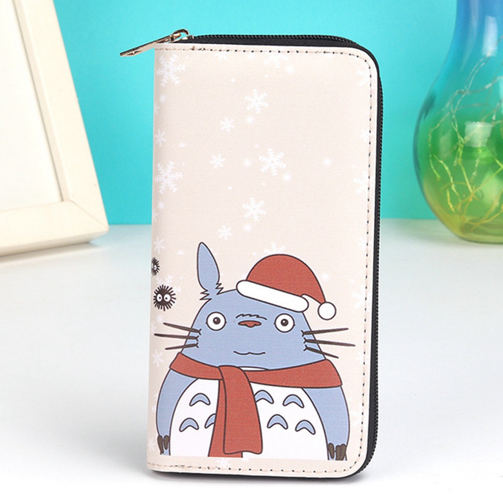 Ví dài nữ da PU in hình totoro dễ thương tùy chọn