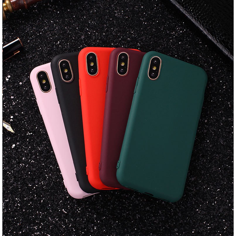 [ IPHONE ] Ốp Lưng Silicon Trơn 5 Màu Đơn Giản - A18