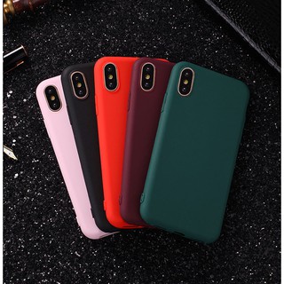 [ IPHONE ] Ốp Lưng Silicon Trơn 5 Màu Đơn Giản - A18