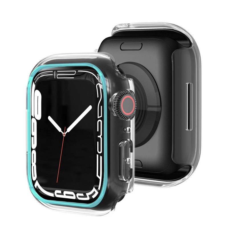 Ốp Bảo Vệ Bằng PC Cứng Màu Dạ Quang Cho Apple Watch 45mm 41mm 40mm 44mm 42mm 38mm 7 6 5 4 3 SE