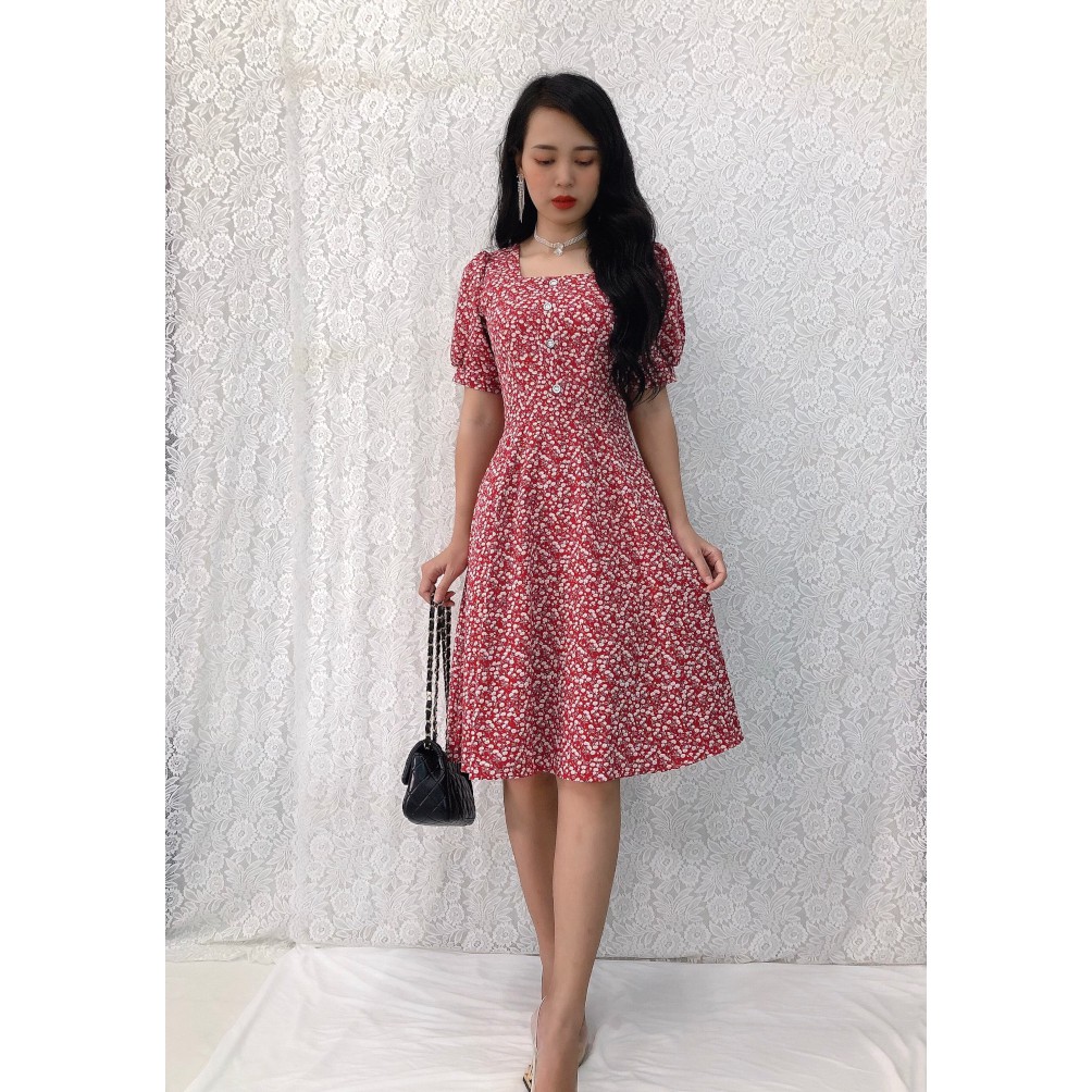 Đầm Xòe Hoa Nhí Siêu Xinh, Chất Mát, Giá Rẻ S&amp;M GR114