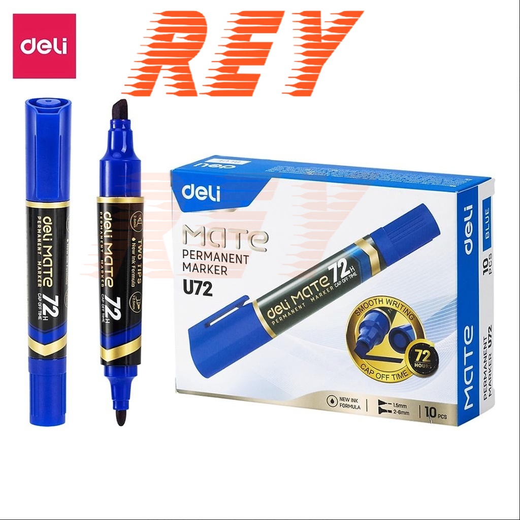 Bút lông dầu cây to 2 đầu viết thùng không bôi được Mate U72 Deli