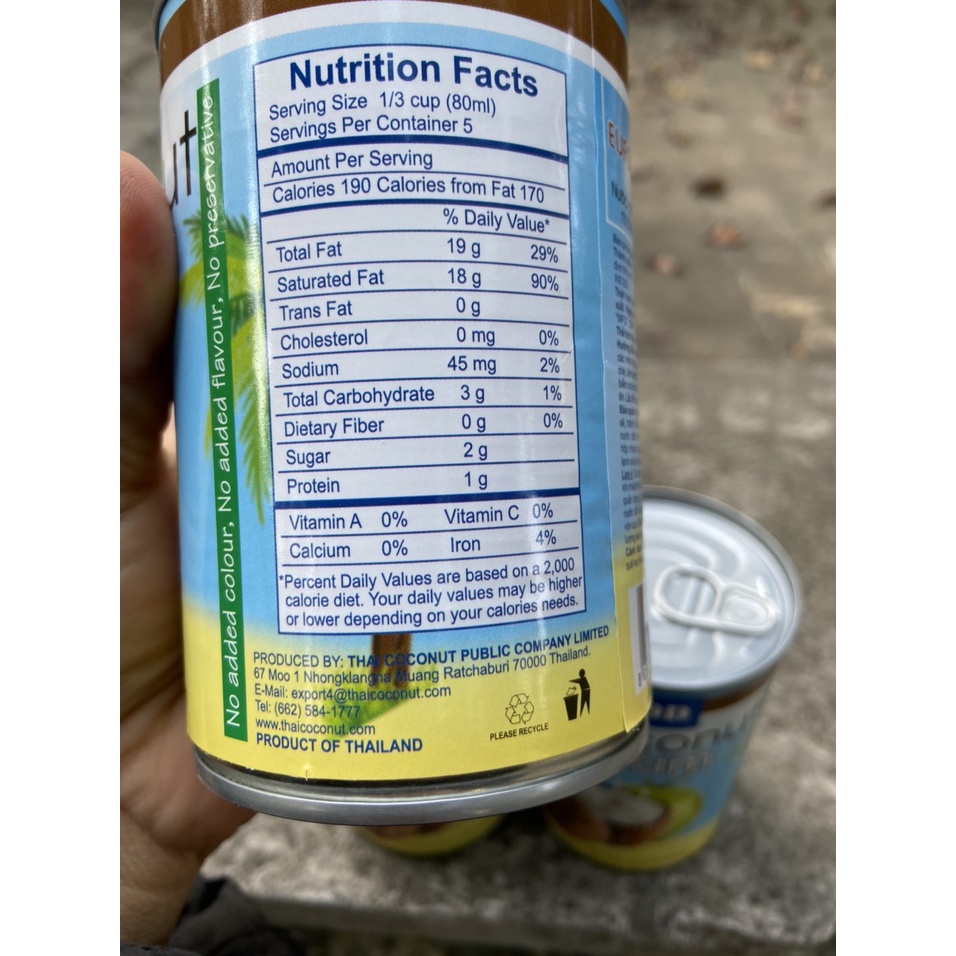 Nước cốt dừa Eufood Thái Lan Coconut cream 400ml
