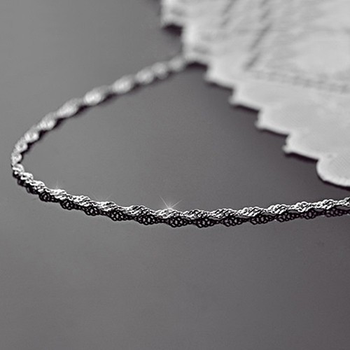 Dây Chuyền Nữ Sợi Xích Gợn Sóng Mạ Bạc Quyến Rũ Thích Hợp Đeo Vào Bữa Tiệc