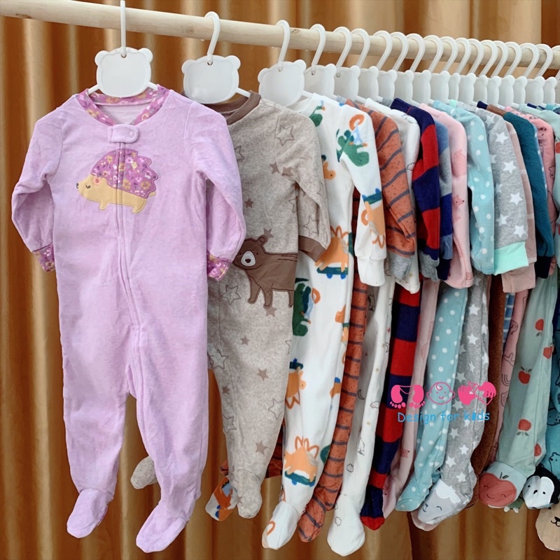 Sleepsuit bộ body dài tay nỉ, nhung, nỉ băng lông xuất dư các hãng cho bé trai và bé gái