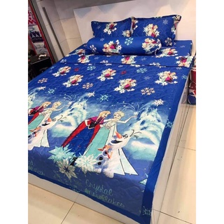 Bộ chăn hè ga gối 4 món dành cho đệm 1m6x2m vải mềm mịn-MẪU ELSA