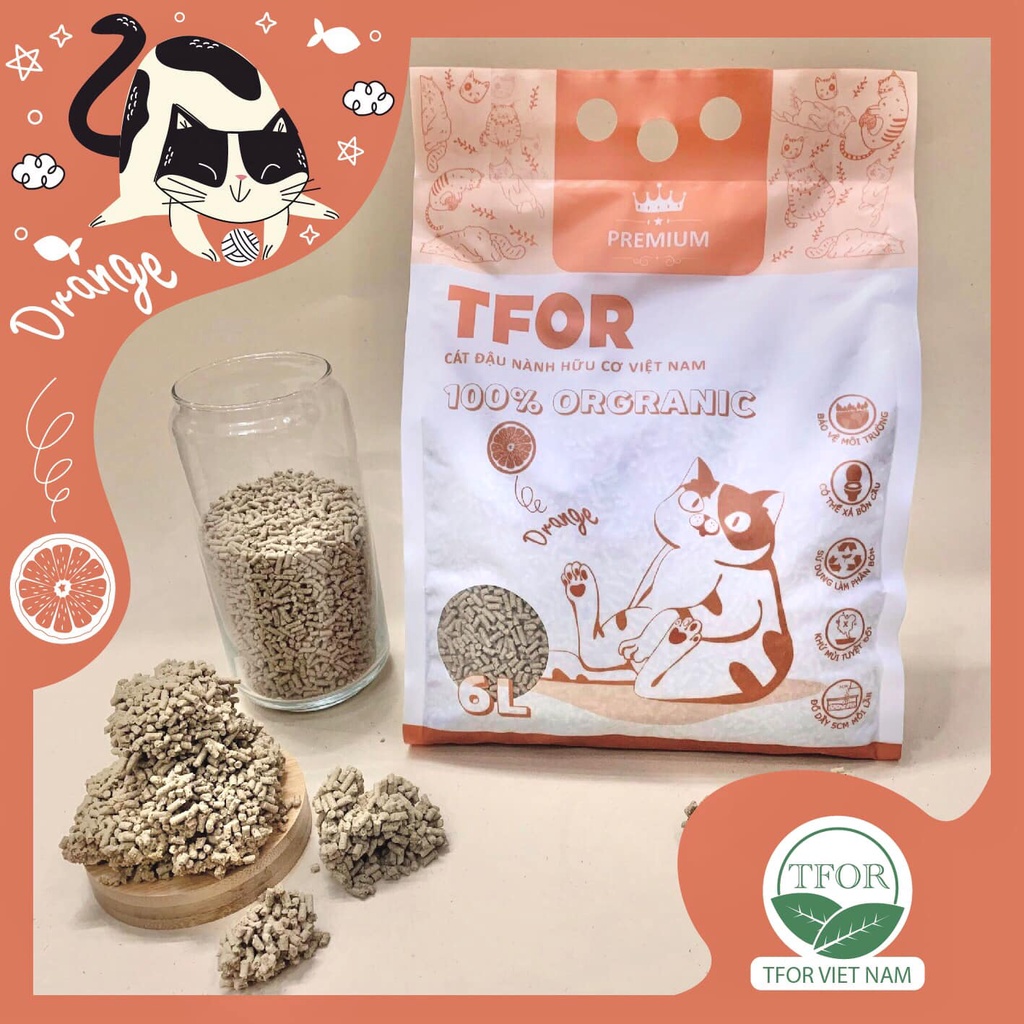 Cát Vệ Sinh Đậu Nành Cho Mèo TFOR Cat Tofu Không Bụi Xả Được Trong Toilet #MintPet