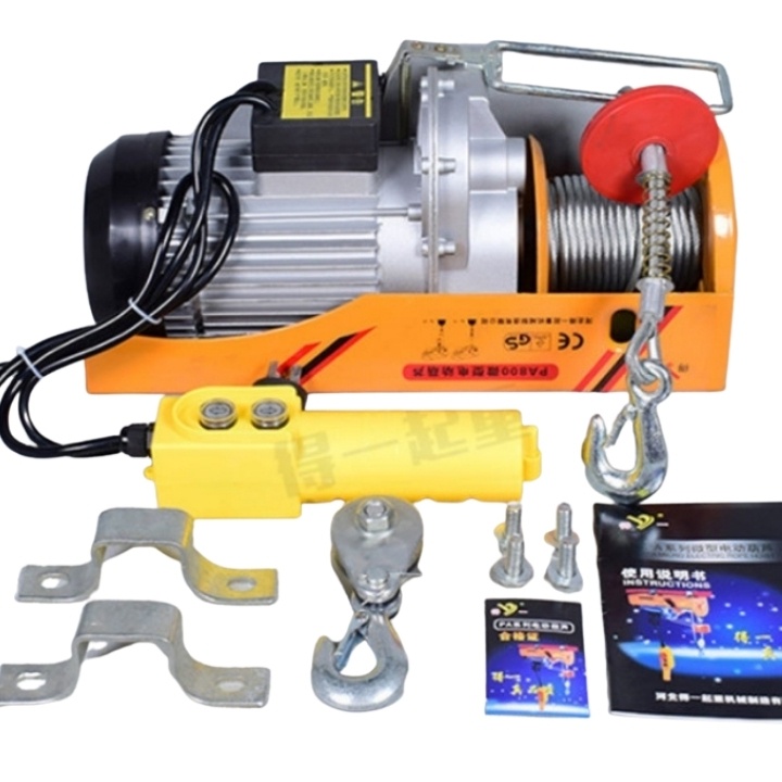 Tời điện PA-600 điện áp 220VAC, pả lăng điện nâng hạ vật liệu xây dựng có tải trọng đến 400KG với chiều cao 18 mét