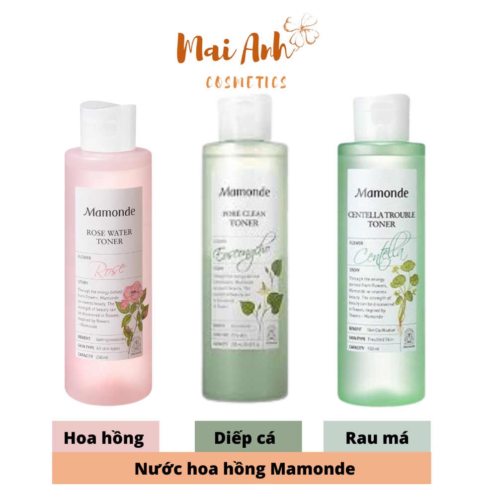 Nước hoa hồng Mamonde Toner 250ml - Cấp ẩm, kiềm dầu, se khít lỗ chân lông