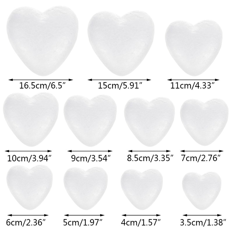 Miếng xốp hình trái tim màu trắng dành cho trang trí tiệc cưới