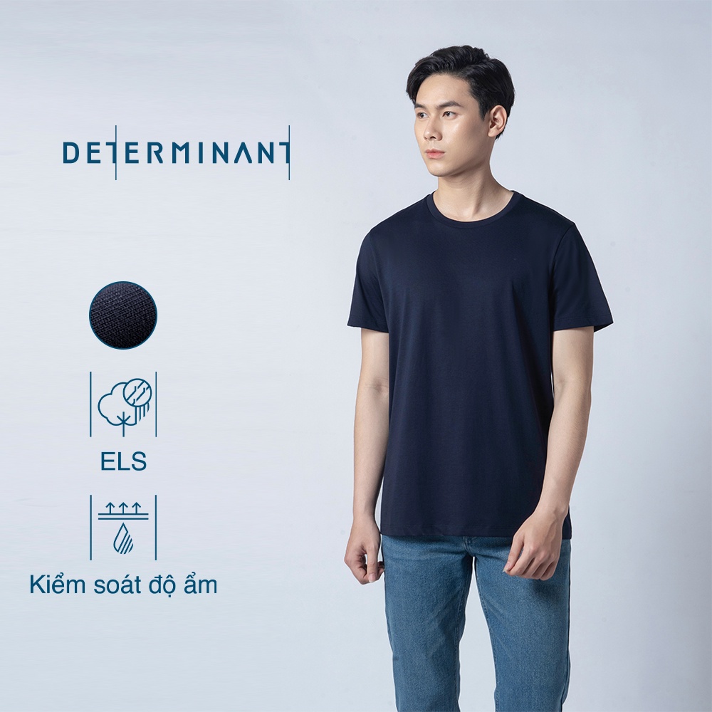Áo thun nam cổ tròn tay ngắn DETERMINANT form rộng - màu xanh đậm - Navy