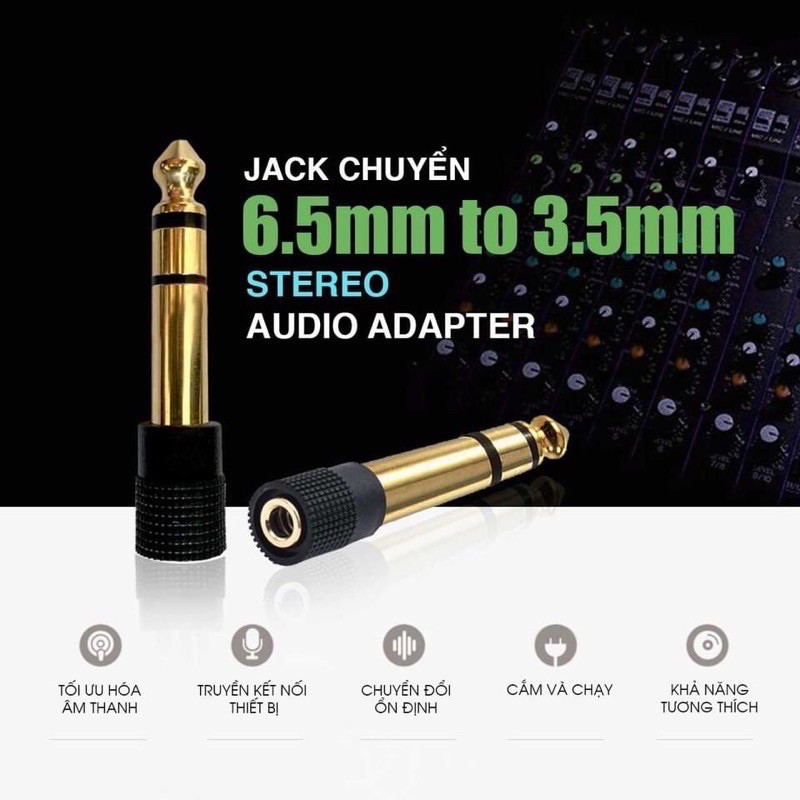 Jack 6 ly ra 3.5 Rắc 6 ly ra 3.5 xịn cho Icon Upod Pro Mixer F4,F7