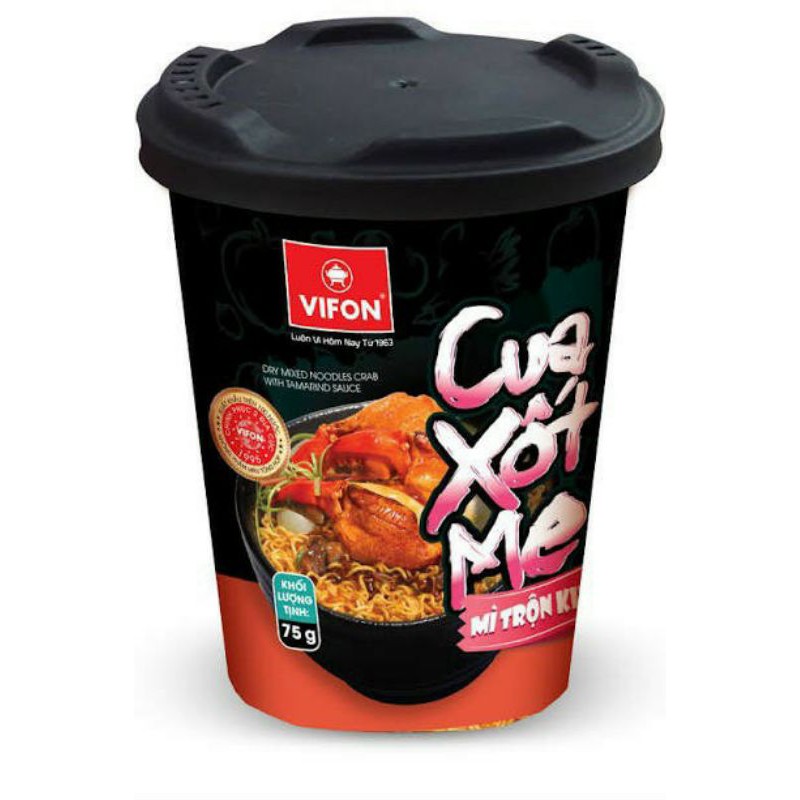 [Mã 77FMCGSALE1 giảm 10% đơn 250K] Mì ly trộn khô cua sốt me - xốt gà chua cay - tôm cháy tỏi - phá lấu 75g
