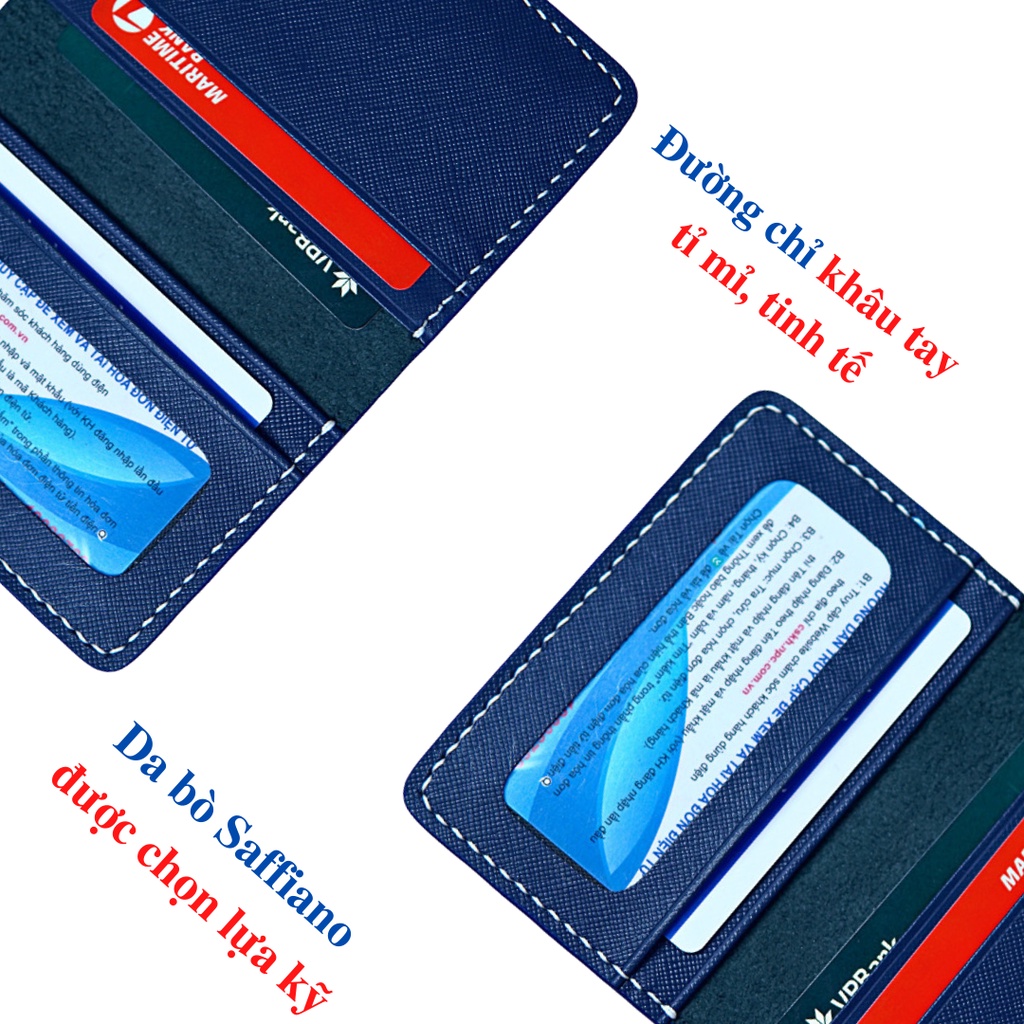 Bóp Da Nam Nữ WEMODA đựng card chất liệu da bò sịn bảo hành 24 tháng T100XD