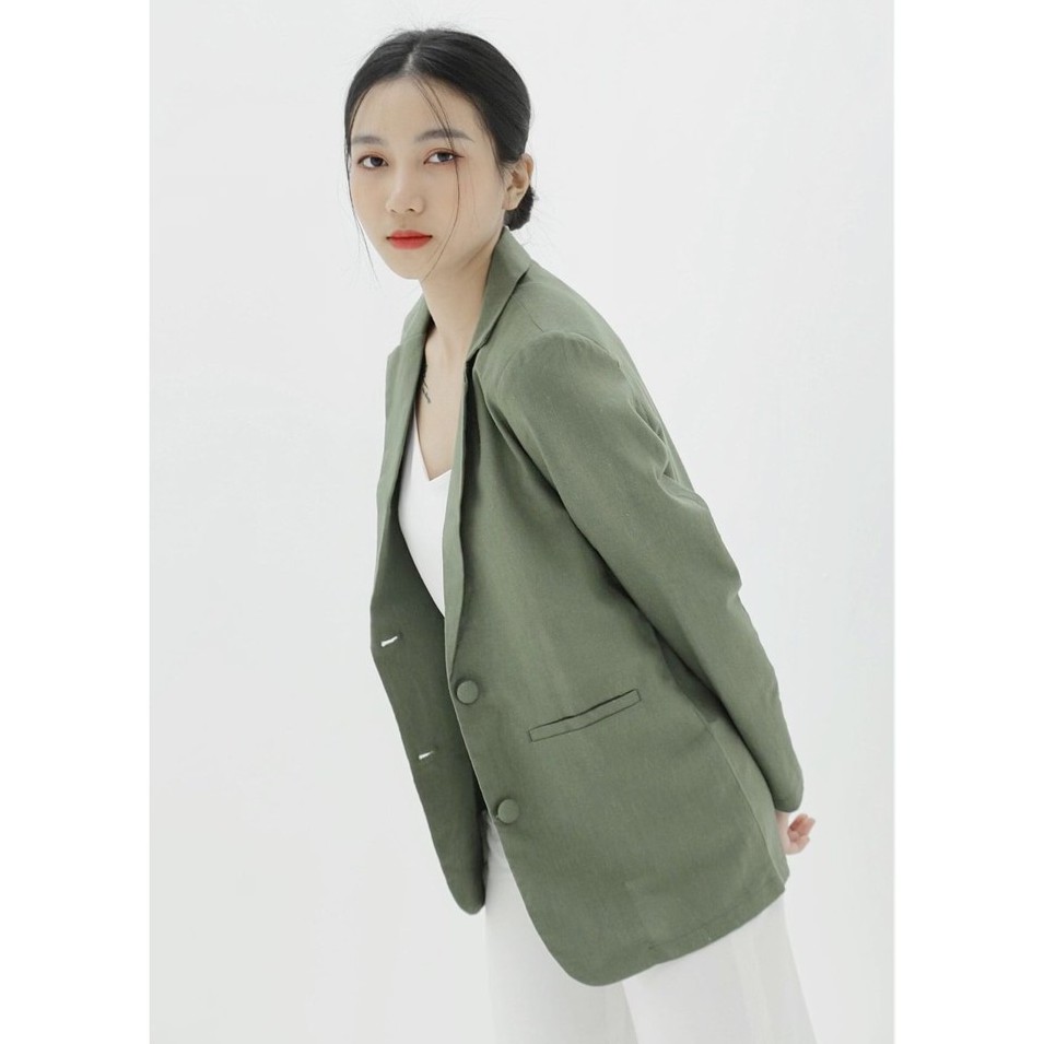 ÁO KHOÁC LINEN NỮ RÊU tới từ KHÀN phong cách Hàn Quốc, thanh lịch, sang chảnh, thời trang công sở (có ảnh thật) | BigBuy360 - bigbuy360.vn
