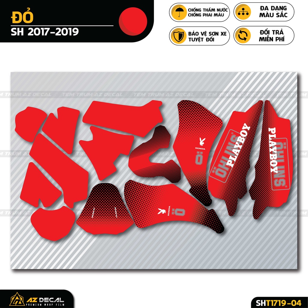 Tem Trùm SH Phong Cách PlayBoy Cực Chất | SHT-04 | Decal Trùm Dán Dàn Áo Xe SH 2017 - 2019 - 2020 - 2021 - 2022
